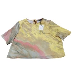 Zara satin tie dye top size large